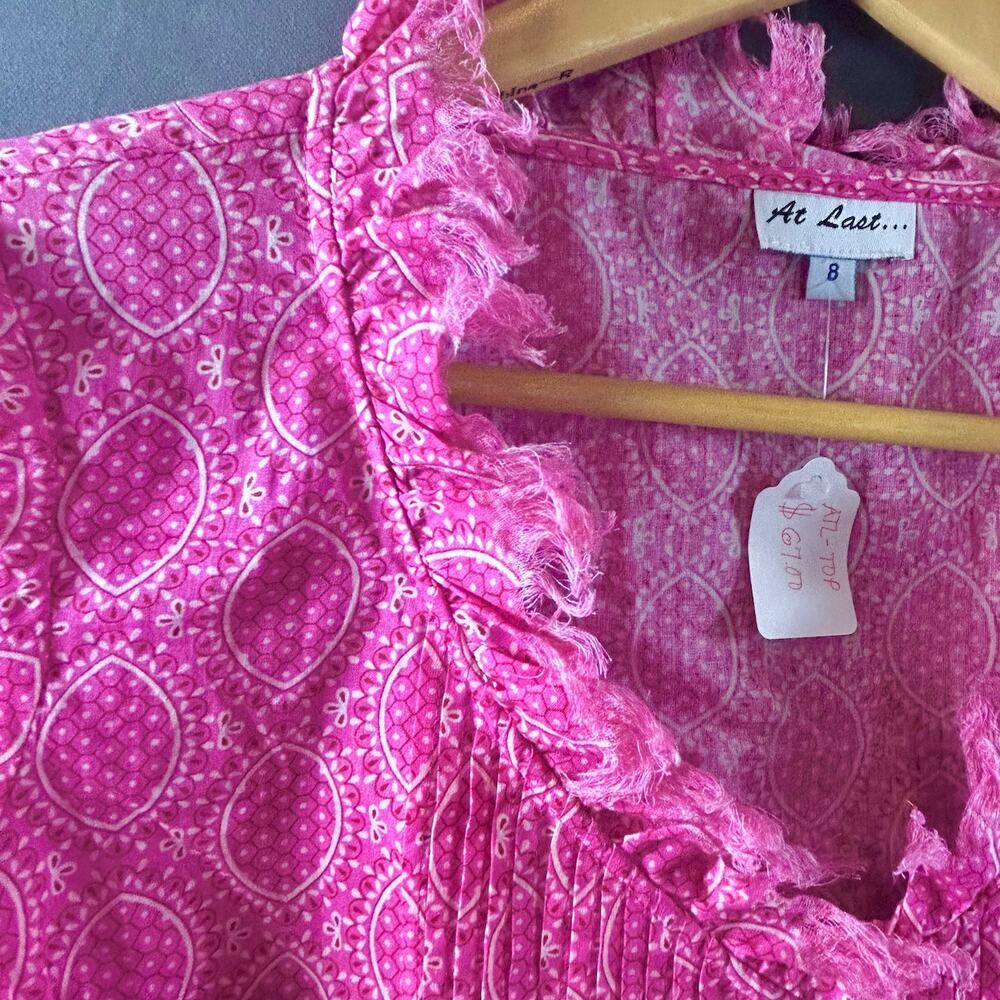 At Last Boho Hippie Babydoll Buttons Raw Edge Details Lagenlook NWOT Luxury 8 - Picture 6 of 12